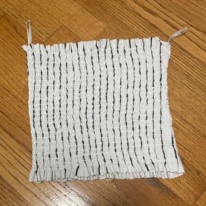 Gaze white and black striped tube top, womens xs